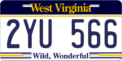 WV license plate 2YU566