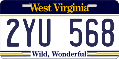 WV license plate 2YU568