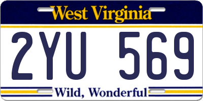 WV license plate 2YU569