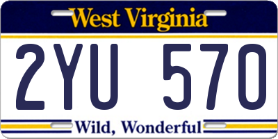 WV license plate 2YU570
