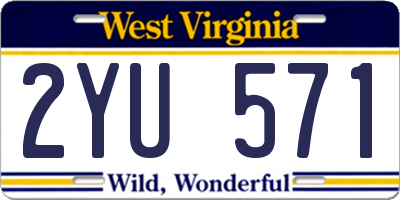 WV license plate 2YU571