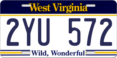 WV license plate 2YU572