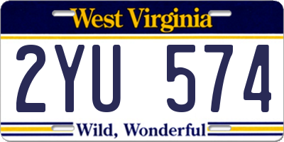 WV license plate 2YU574