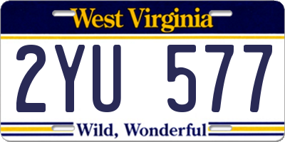 WV license plate 2YU577