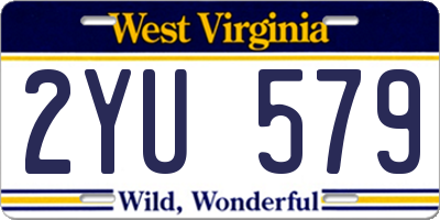WV license plate 2YU579