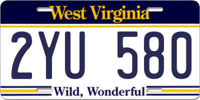 WV license plate 2YU580