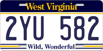 WV license plate 2YU582