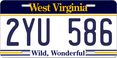WV license plate 2YU586