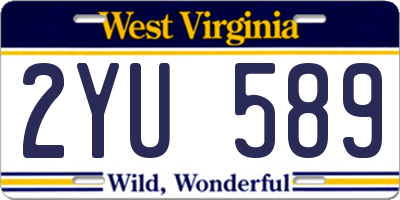 WV license plate 2YU589