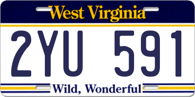 WV license plate 2YU591