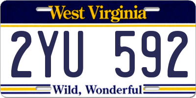 WV license plate 2YU592