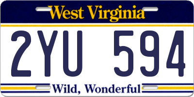 WV license plate 2YU594