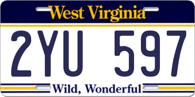 WV license plate 2YU597