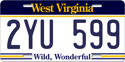 WV license plate 2YU599