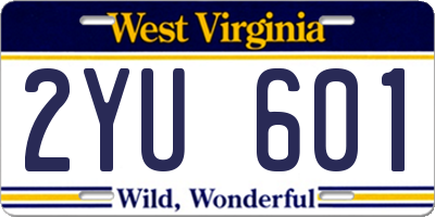 WV license plate 2YU601