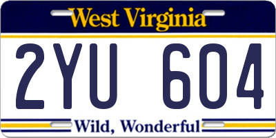 WV license plate 2YU604