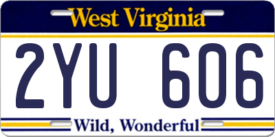 WV license plate 2YU606