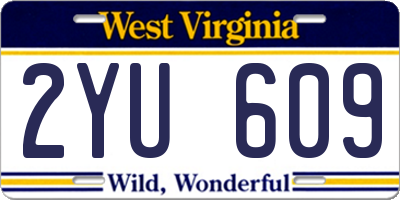 WV license plate 2YU609