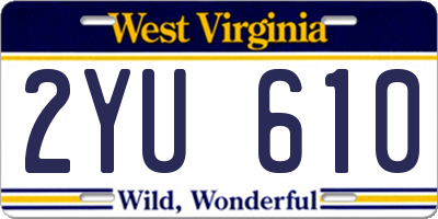 WV license plate 2YU610