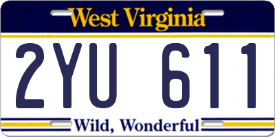 WV license plate 2YU611