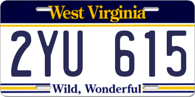 WV license plate 2YU615