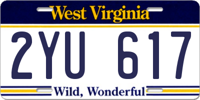 WV license plate 2YU617