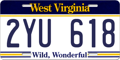 WV license plate 2YU618