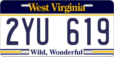 WV license plate 2YU619