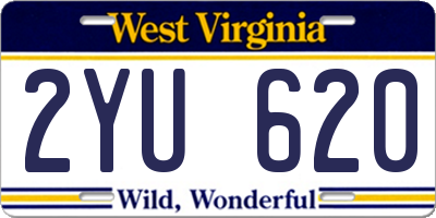WV license plate 2YU620