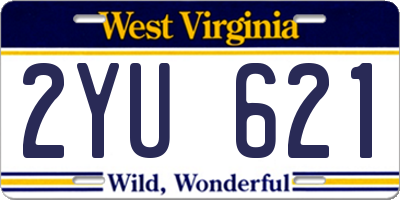 WV license plate 2YU621