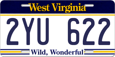 WV license plate 2YU622