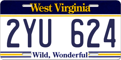 WV license plate 2YU624