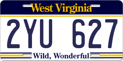WV license plate 2YU627