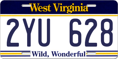 WV license plate 2YU628