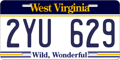 WV license plate 2YU629