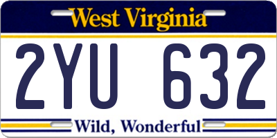 WV license plate 2YU632