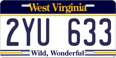 WV license plate 2YU633