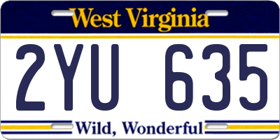 WV license plate 2YU635