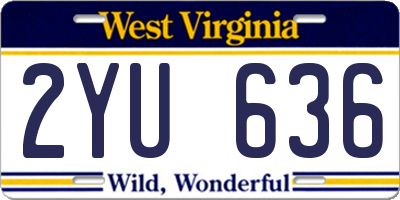 WV license plate 2YU636