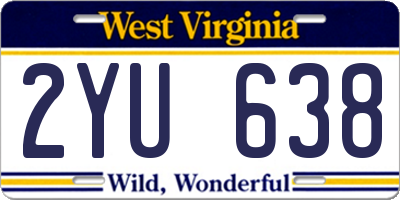 WV license plate 2YU638