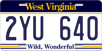 WV license plate 2YU640