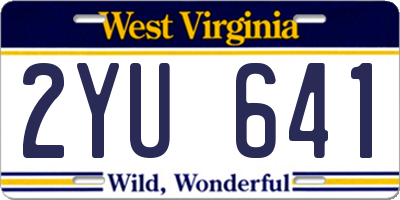 WV license plate 2YU641
