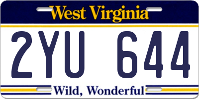 WV license plate 2YU644