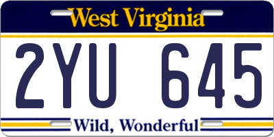 WV license plate 2YU645