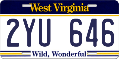 WV license plate 2YU646