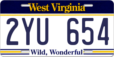 WV license plate 2YU654