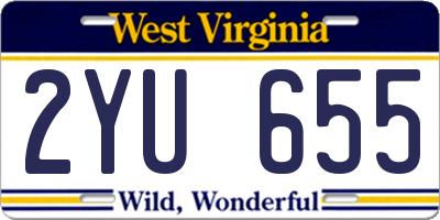 WV license plate 2YU655