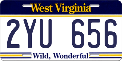 WV license plate 2YU656