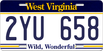 WV license plate 2YU658