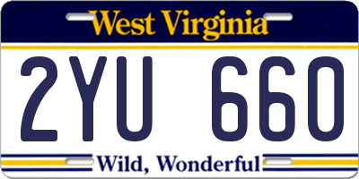 WV license plate 2YU660